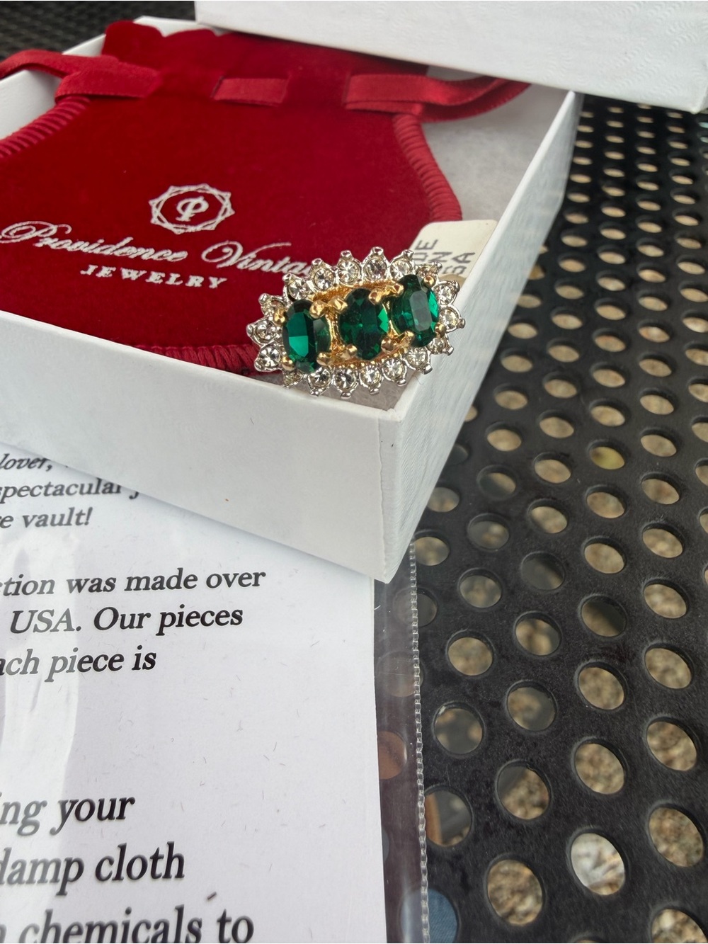 Emerald Green Crystal Ring